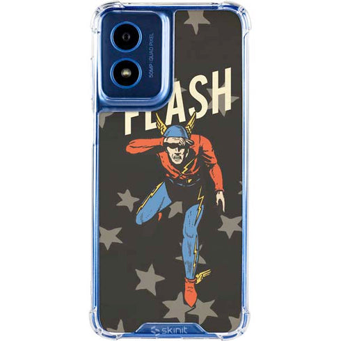 DC Comics The Flash Retro Action Pose Moto G 5G (2024) Clear Case
